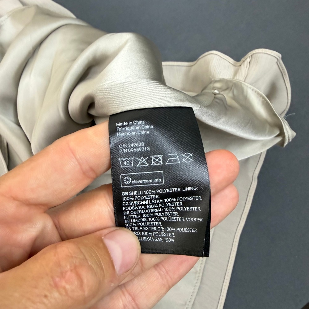 H&M Blouse Womens Small Gray Halter Neck Pleated Chiffon Keyhole Back Sleeveless - Picture 4 of 5